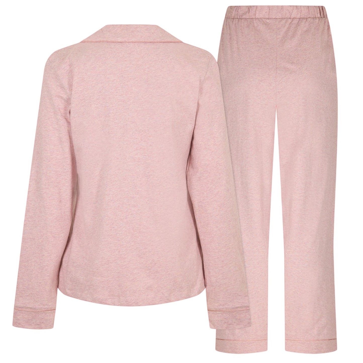 Pink - Back - Chelsea Peers Womens-Ladies Cotton Long Pyjama Set