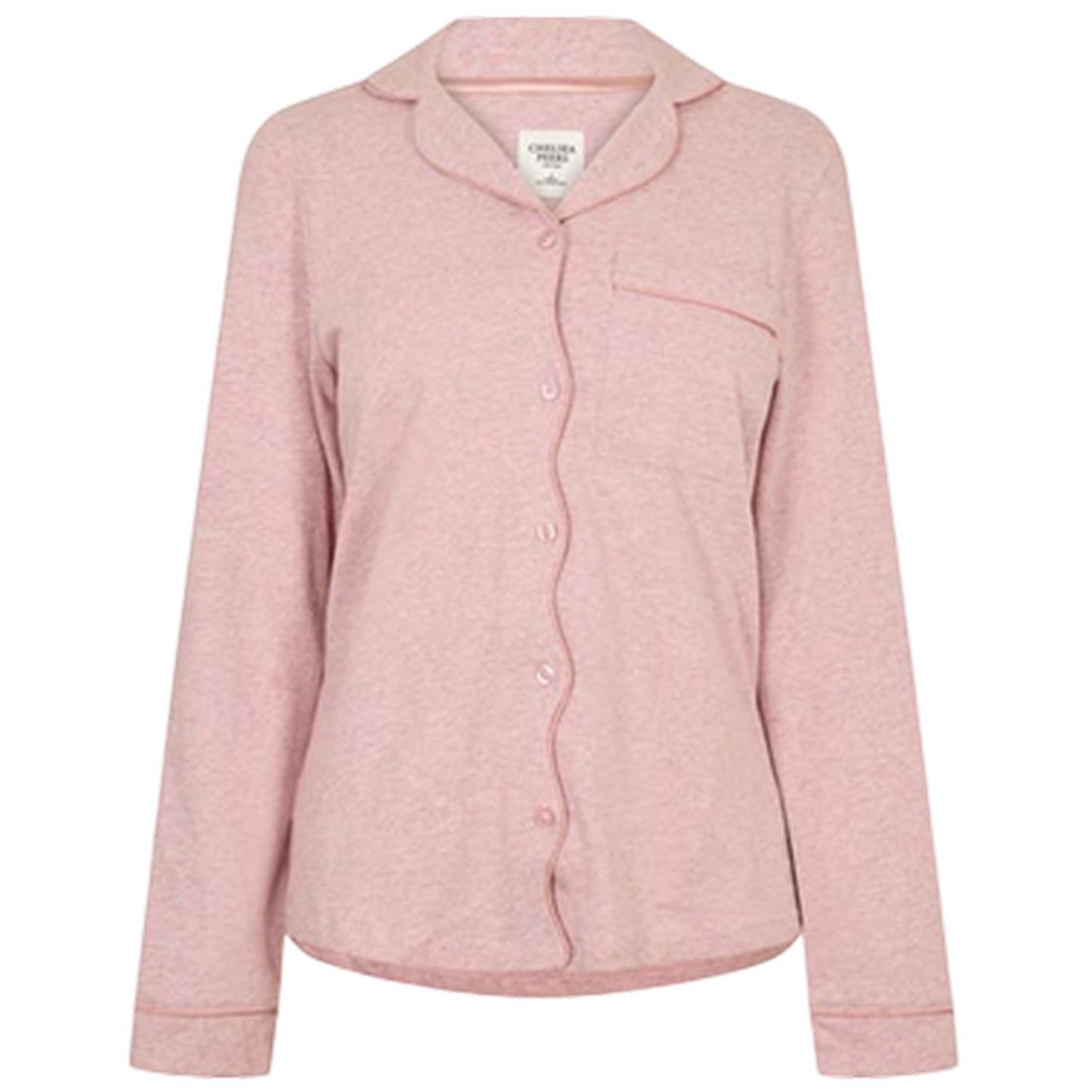 Pink - Side - Chelsea Peers Womens-Ladies Cotton Long Pyjama Set