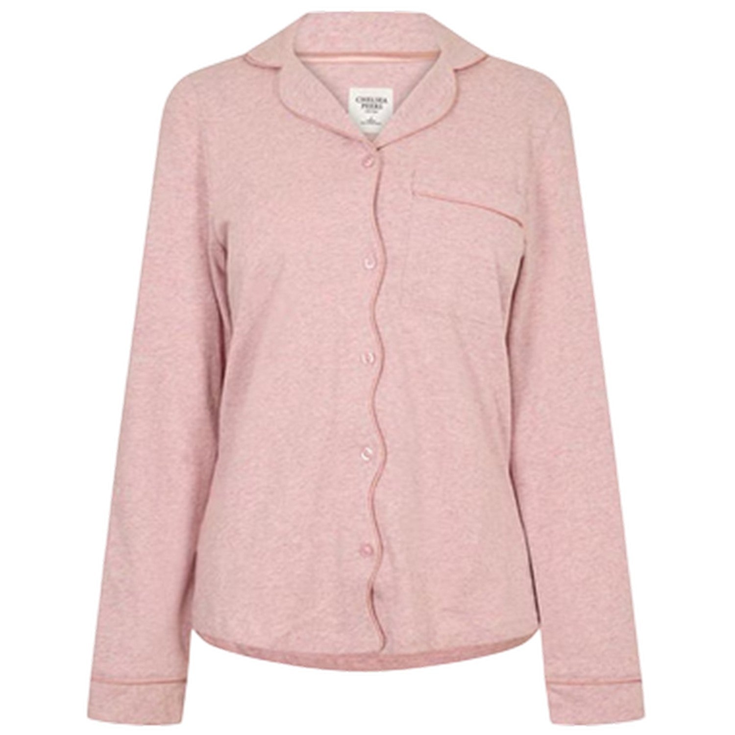 Pink - Side - Chelsea Peers Womens-Ladies Cotton Long Pyjama Set