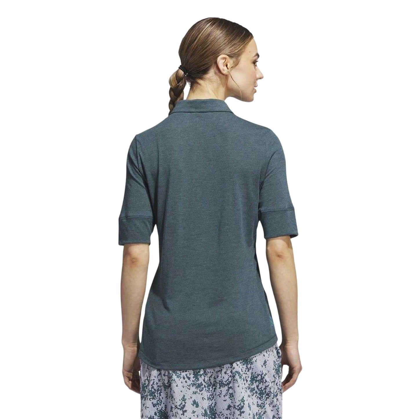Turquoise - Back - Adidas Womens-Ladies Melange Polo Shirt