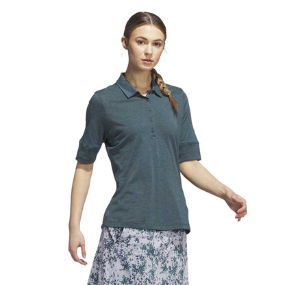 Turquoise - Lifestyle - Adidas Womens-Ladies Melange Polo Shirt