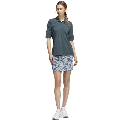Turquoise - Pack Shot - Adidas Womens-Ladies Melange Polo Shirt