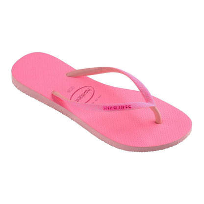 Pink - Back - Havaianas Womens-Ladies Glitter Flip Flops