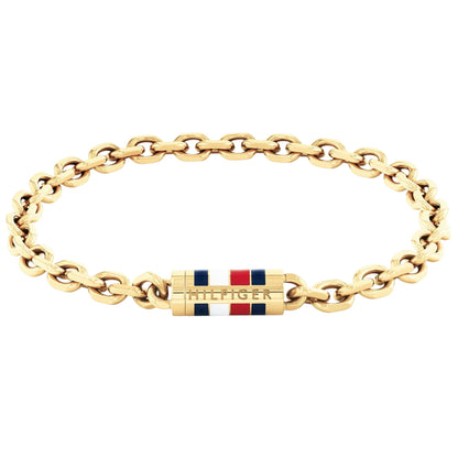 Gold - Front - Tommy Hilfiger Mens Flag Logo Bracelet