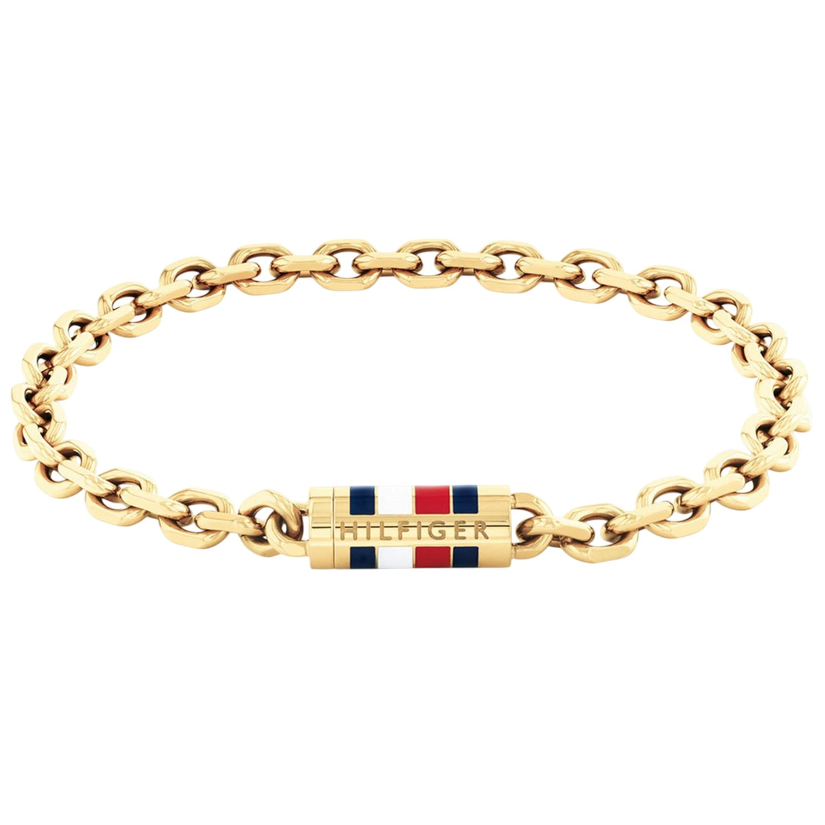 Gold - Front - Tommy Hilfiger Mens Flag Logo Bracelet