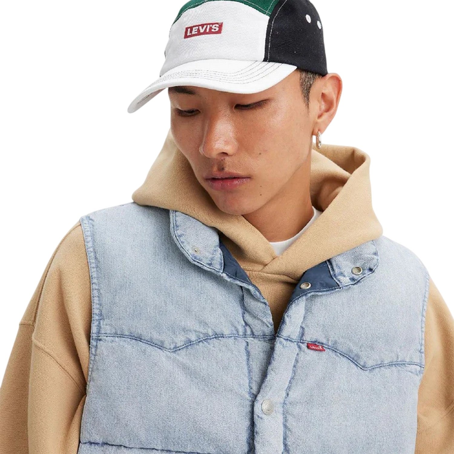 Light Blue - Side - Levis Mens Cotton Puffer Gilet