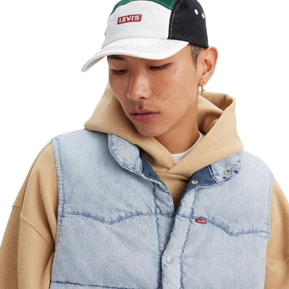 Light Blue - Side - Levis Mens Cotton Puffer Gilet