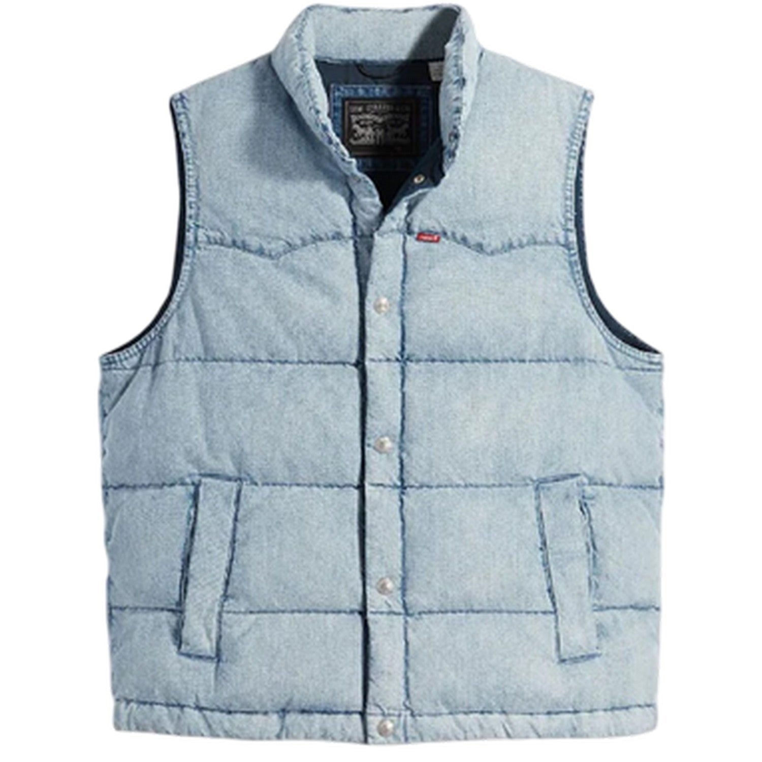 Light Blue - Front - Levis Mens Cotton Puffer Gilet