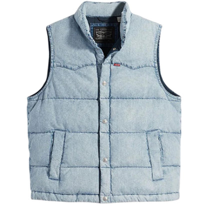Light Blue - Front - Levis Mens Cotton Puffer Gilet