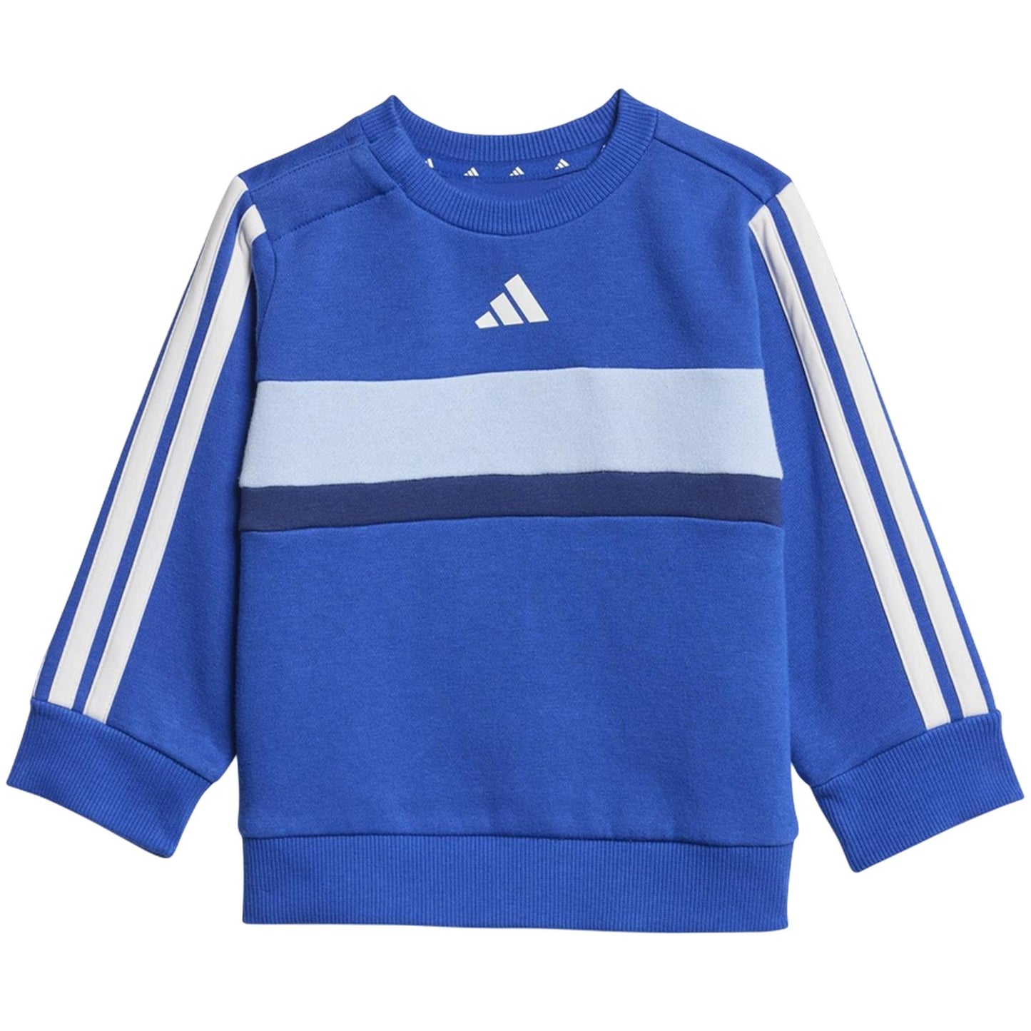 Blue - Back - Adidas Toddler Fleece 3 Stripes Tracksuit