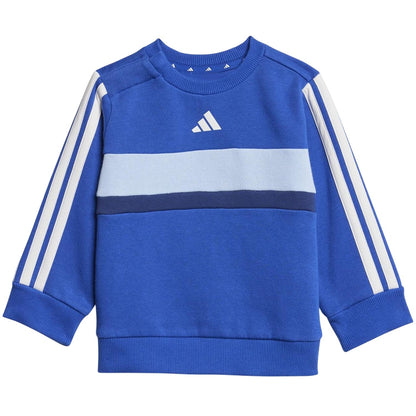 Blue - Back - Adidas Toddler Fleece 3 Stripes Tracksuit
