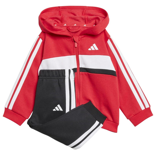 Red-Black - Front - Adidas Toddler Fleece 3 Stripes Tracksuit