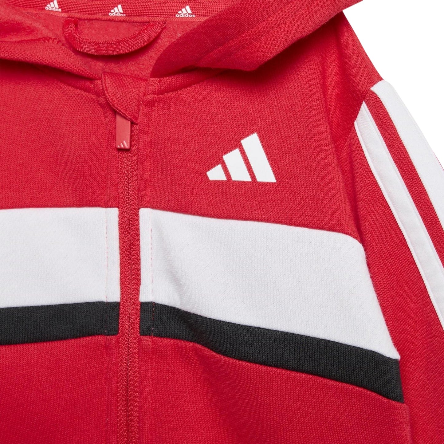 Red-Black - Lifestyle - Adidas Toddler Fleece 3 Stripes Tracksuit