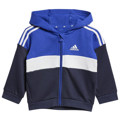 Blue-Grey - Back - Adidas Toddler Fleece 3 Stripes Tracksuit