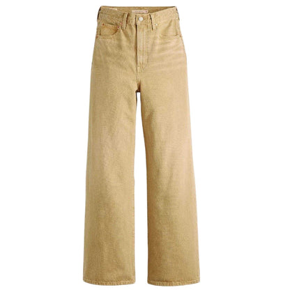 Travertine - Front - Levis Womens-Ladies Ribcage Denim Wide Leg Jeans