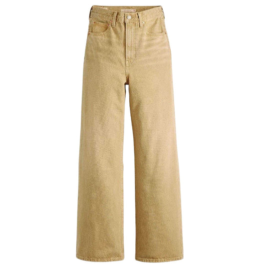 Travertine - Front - Levis Womens-Ladies Ribcage Denim Wide Leg Jeans