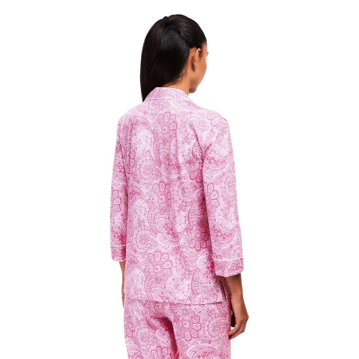 Pink - Lifestyle - Ralph Lauren Womens-Ladies Paisley 3-4 Sleeve Long Pyjama Set