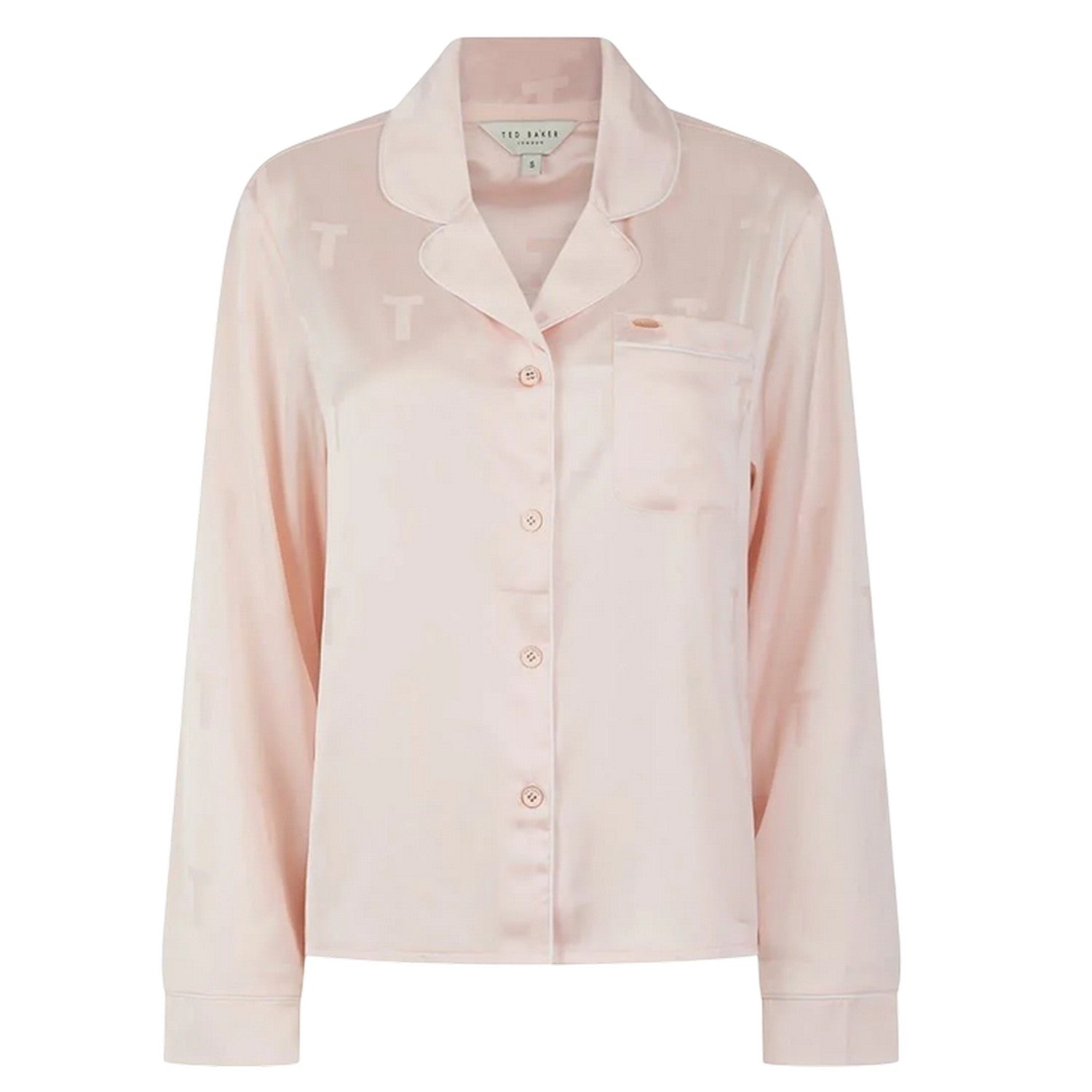Pink - Back - Ted Baker Womens-Ladies Peggy Satin Long Pyjama Set