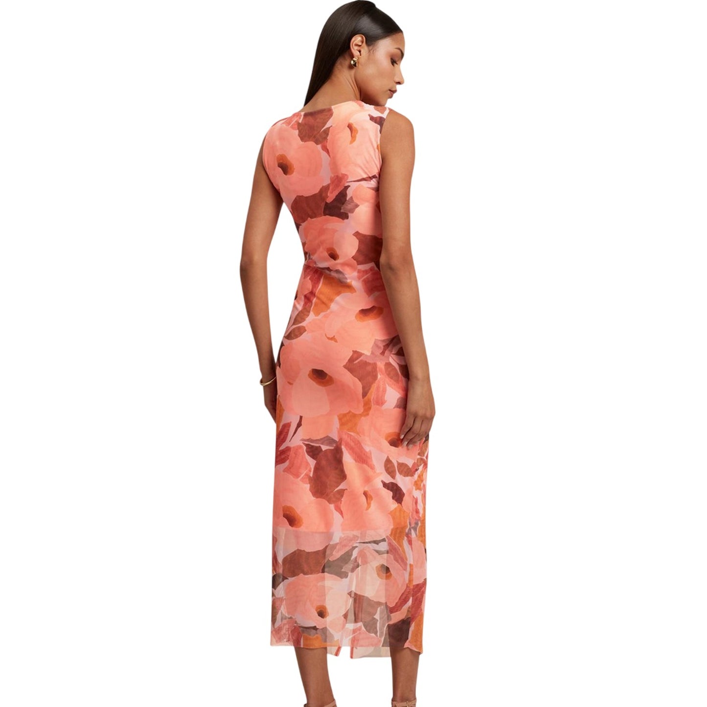 Coral - Back - Ted Baker Womens-Ladies Floral Fitted Bodycon Dress