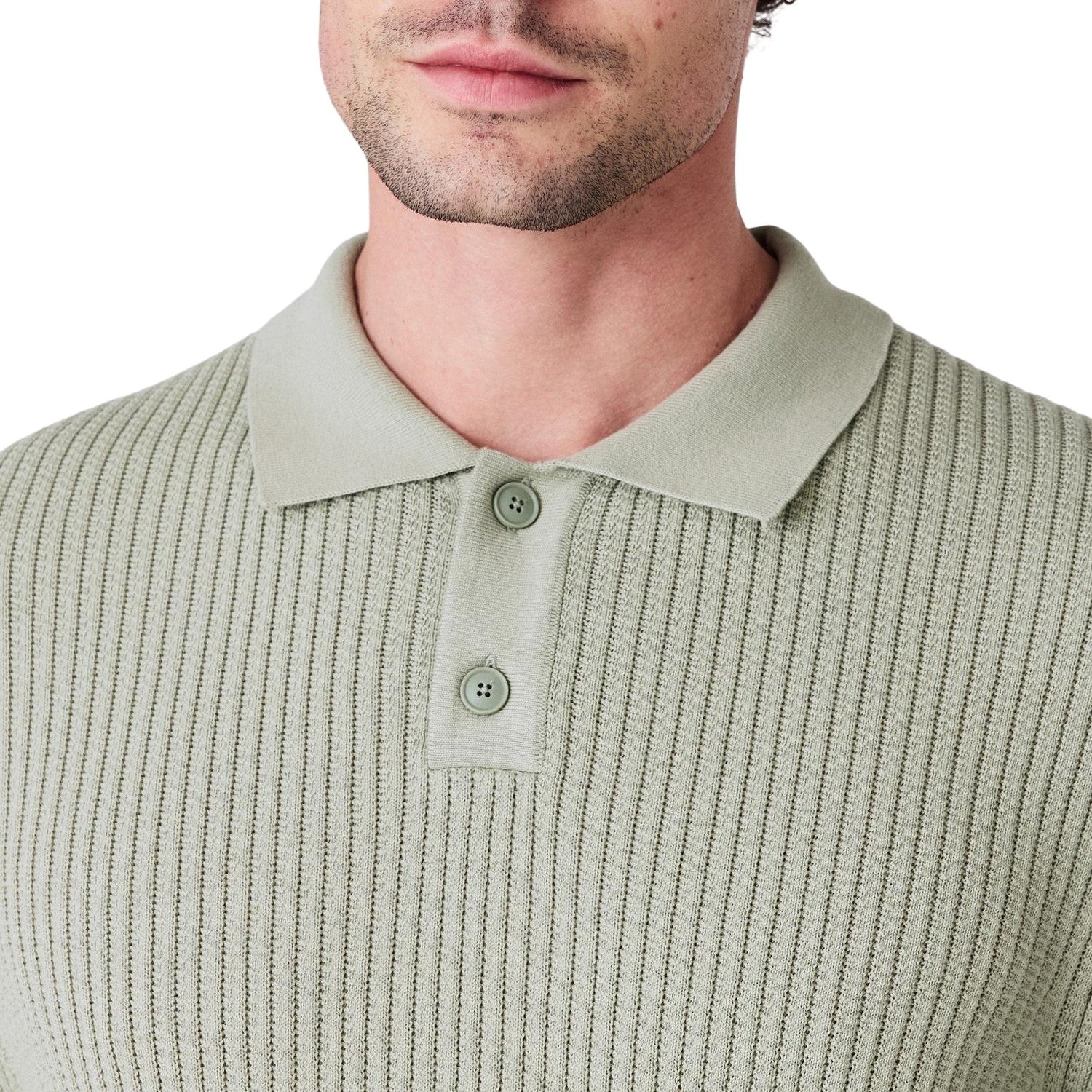 Green - Side - Boss Mens Ribbed Collared Polo Shirt