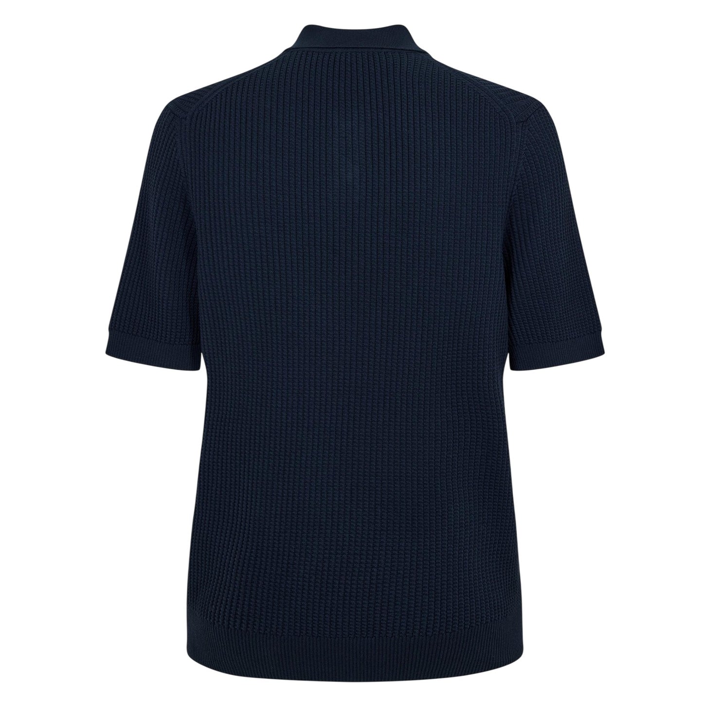 Dark Blue - Back - Boss Mens Ribbed Collared Polo Shirt