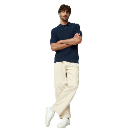 Dark Blue - Lifestyle - Boss Mens Ribbed Collared Polo Shirt