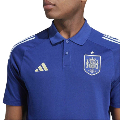 Blue-Red - Side - Adidas Mens Euro 2024 Spain Polo Shirt