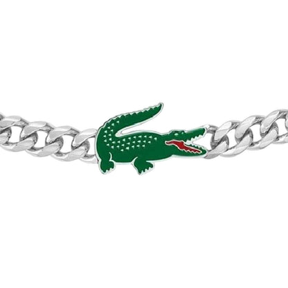 Silver - Back - Lacoste Mens Arthor Logo Bracelet