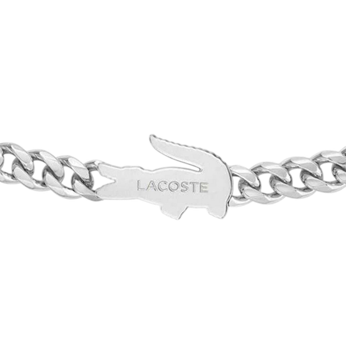 Silver - Side - Lacoste Mens Arthor Logo Bracelet
