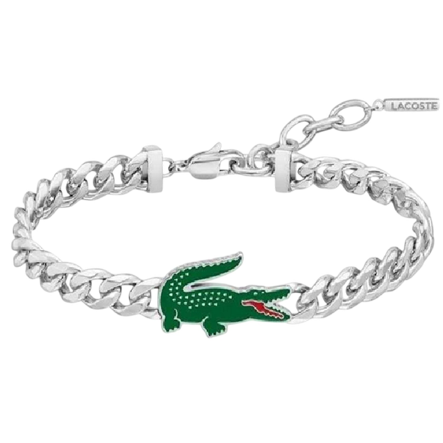 Silver - Front - Lacoste Mens Arthor Logo Bracelet