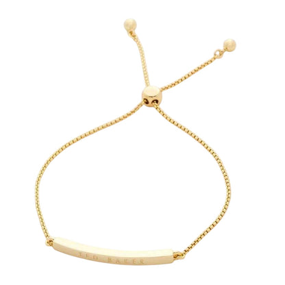 Gold - Back - Ted Baker Womens-Ladies Breena Engraved Logo Everyday Bracelet