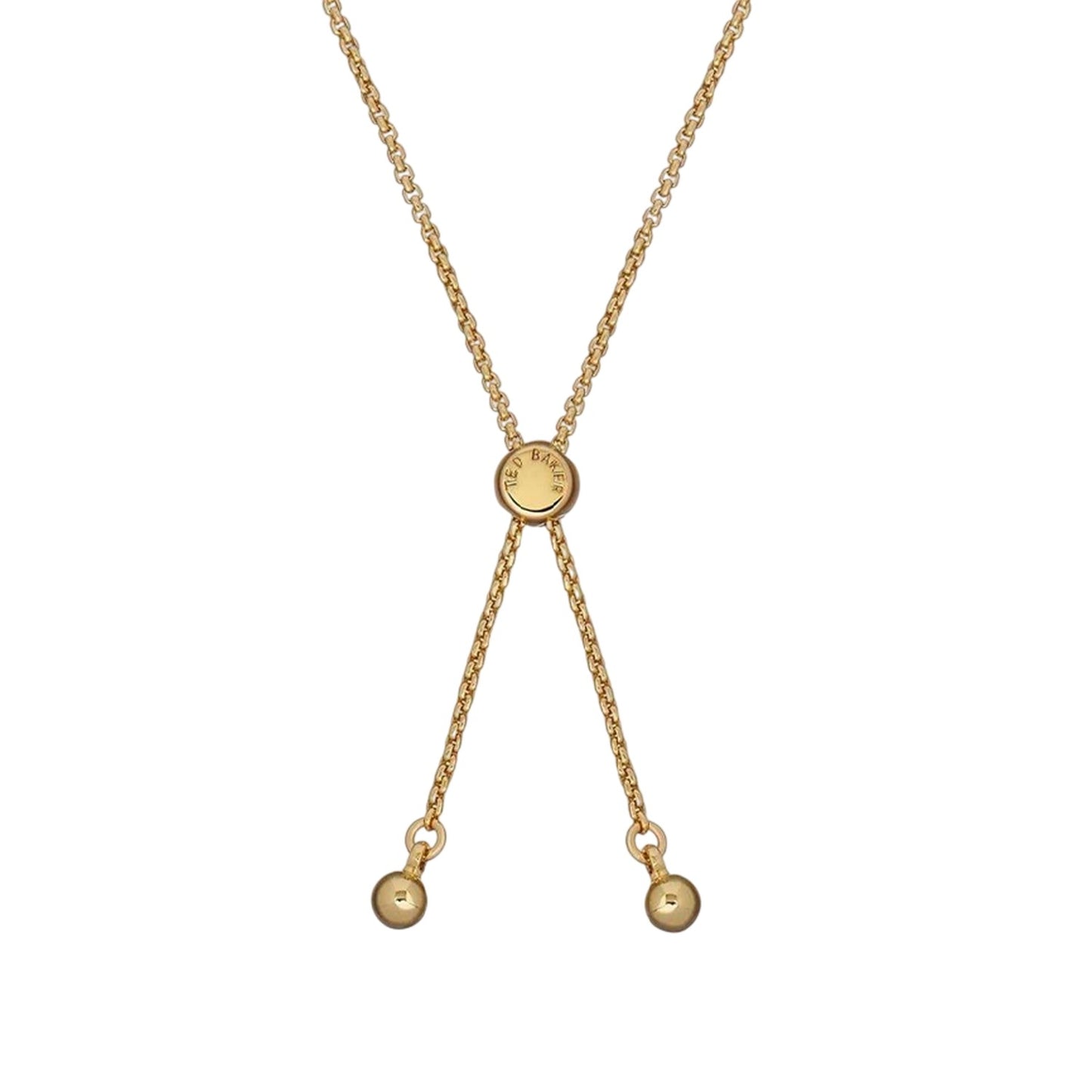 Gold - Side - Ted Baker Womens-Ladies Breena Engraved Logo Everyday Bracelet