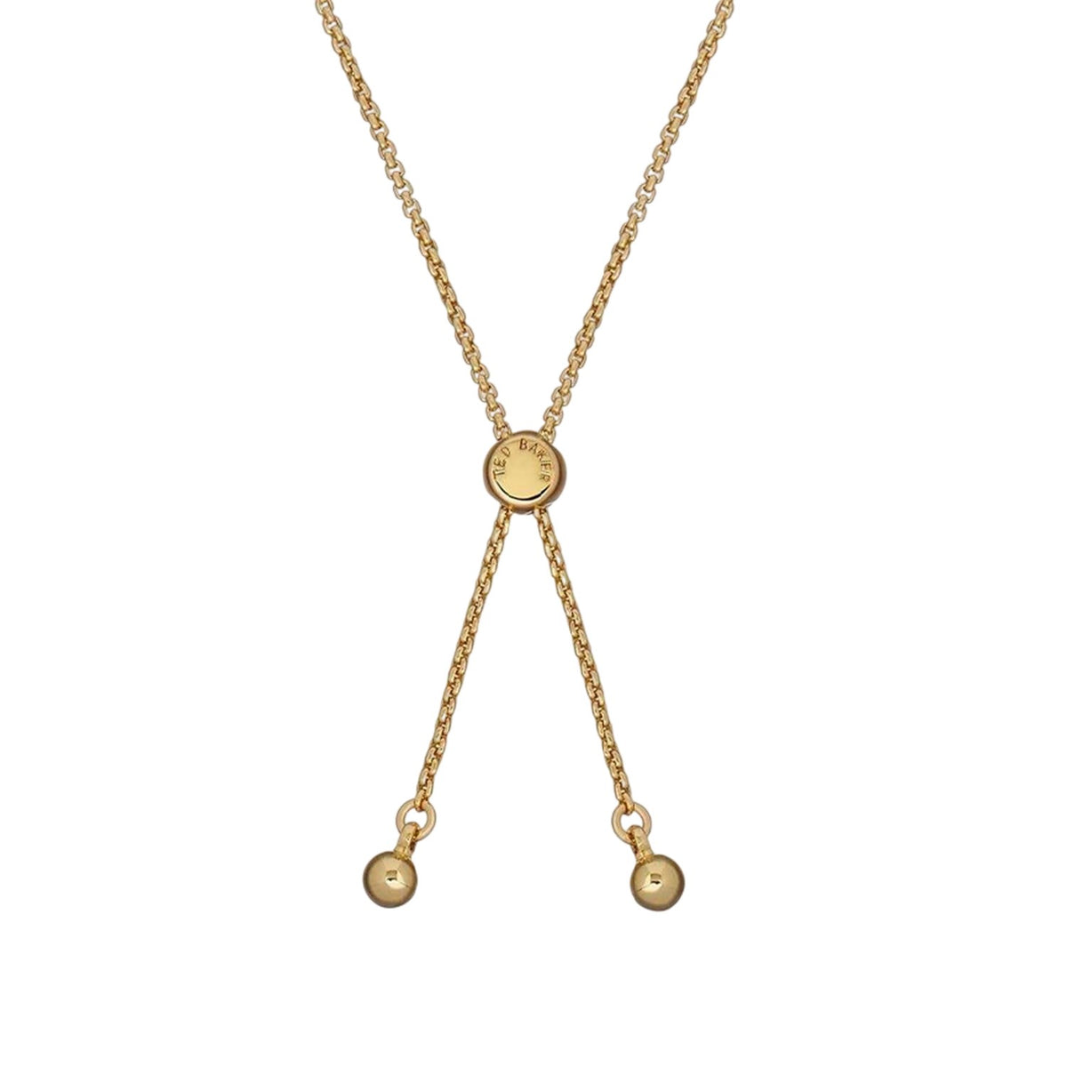 Gold - Side - Ted Baker Womens-Ladies Breena Engraved Logo Everyday Bracelet