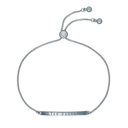 Silver - Front - Ted Baker Womens-Ladies Breena Engraved Logo Everyday Bracelet