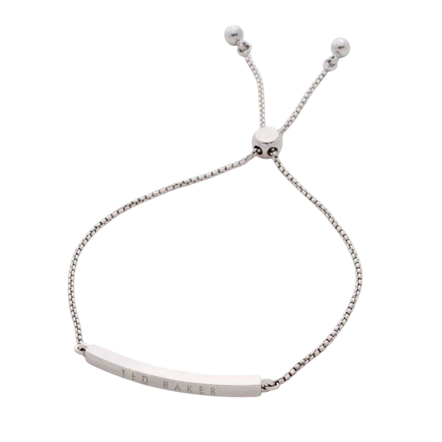 Silver - Back - Ted Baker Womens-Ladies Breena Engraved Logo Everyday Bracelet