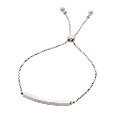 Silver - Back - Ted Baker Womens-Ladies Breena Engraved Logo Everyday Bracelet