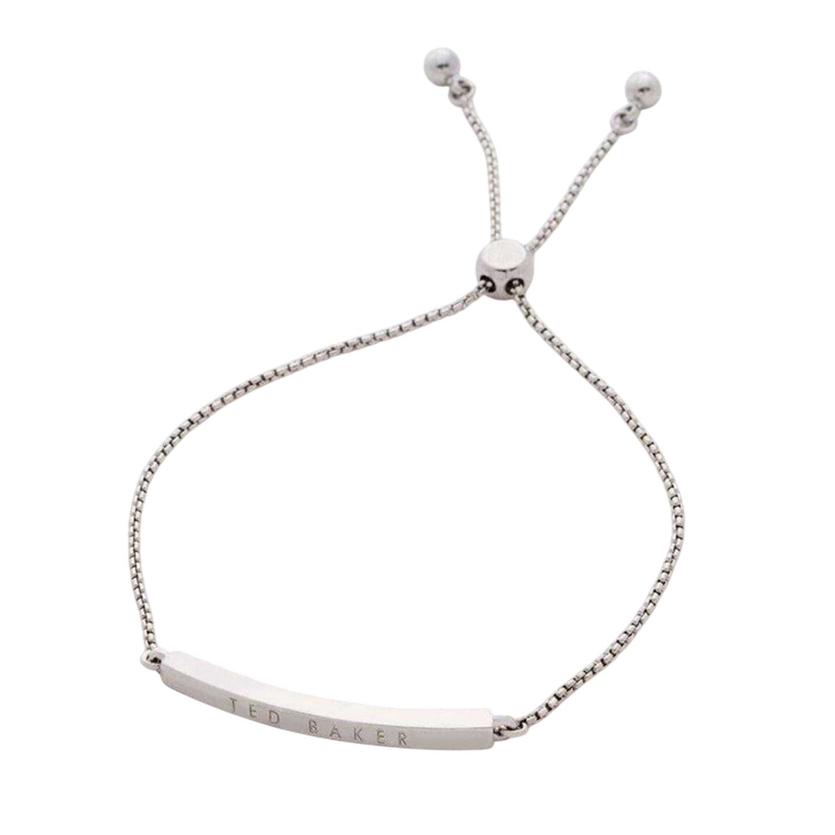 Silver - Back - Ted Baker Womens-Ladies Breena Engraved Logo Everyday Bracelet