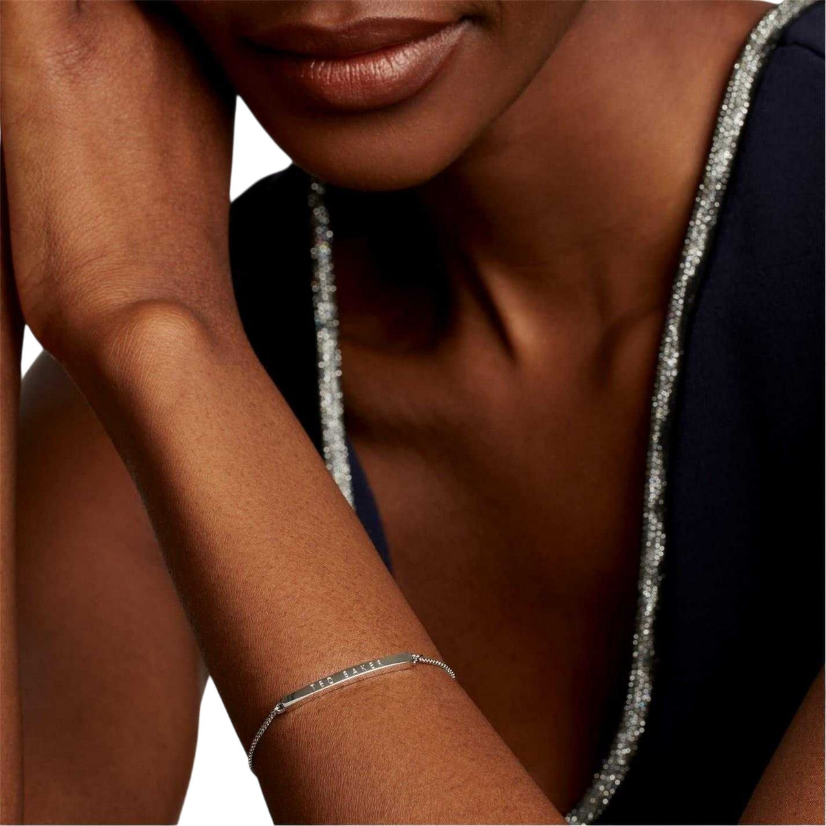 Silver - Lifestyle - Ted Baker Womens-Ladies Breena Engraved Logo Everyday Bracelet