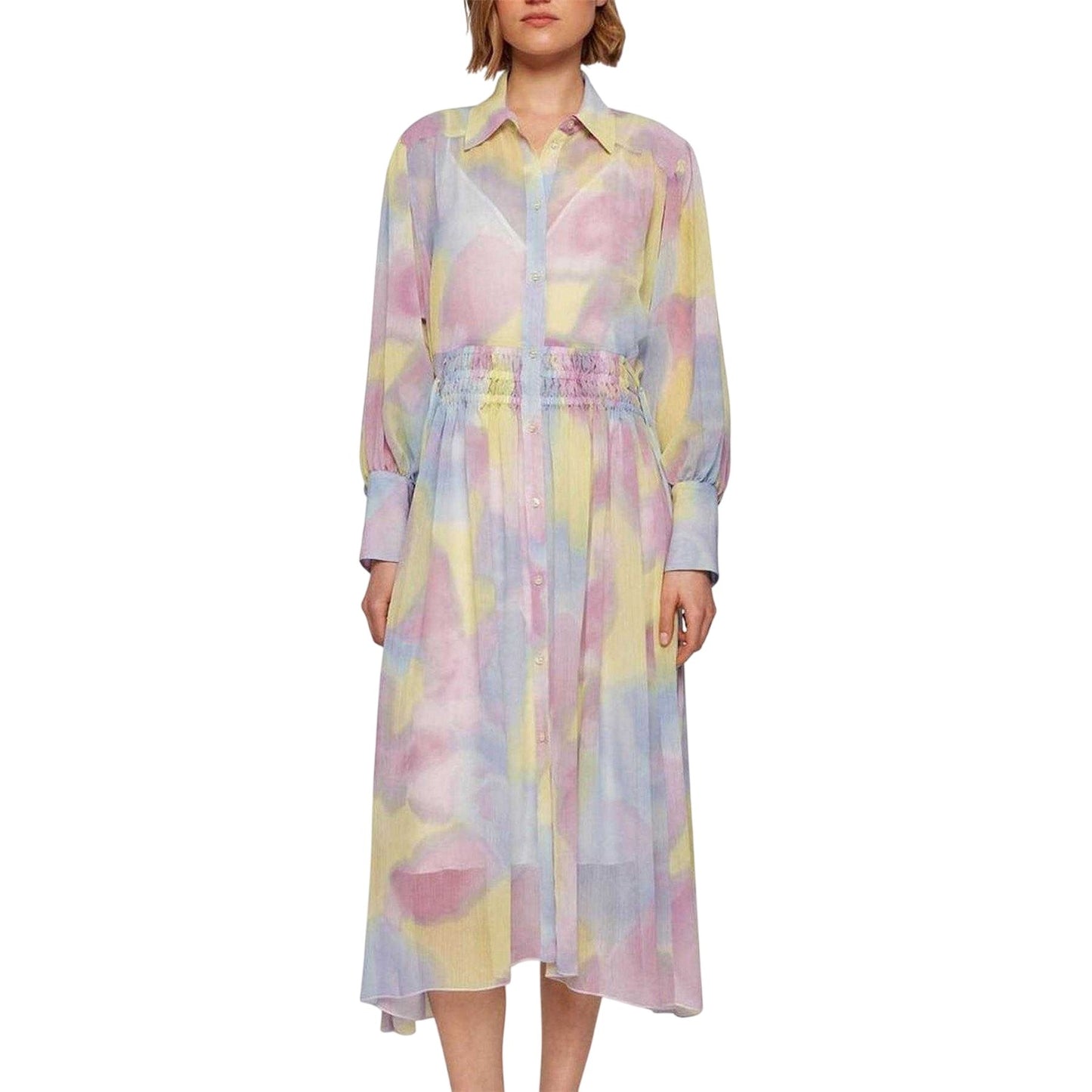 Multicoloured - Lifestyle - Boss Womens-Ladies Midi Shirt Dress