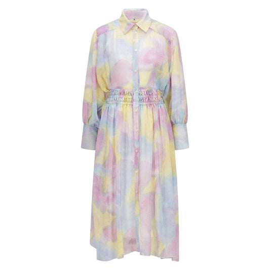 Multicoloured - Front - Boss Womens-Ladies Midi Shirt Dress