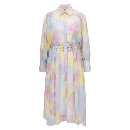 Multicoloured - Front - Boss Womens-Ladies Midi Shirt Dress