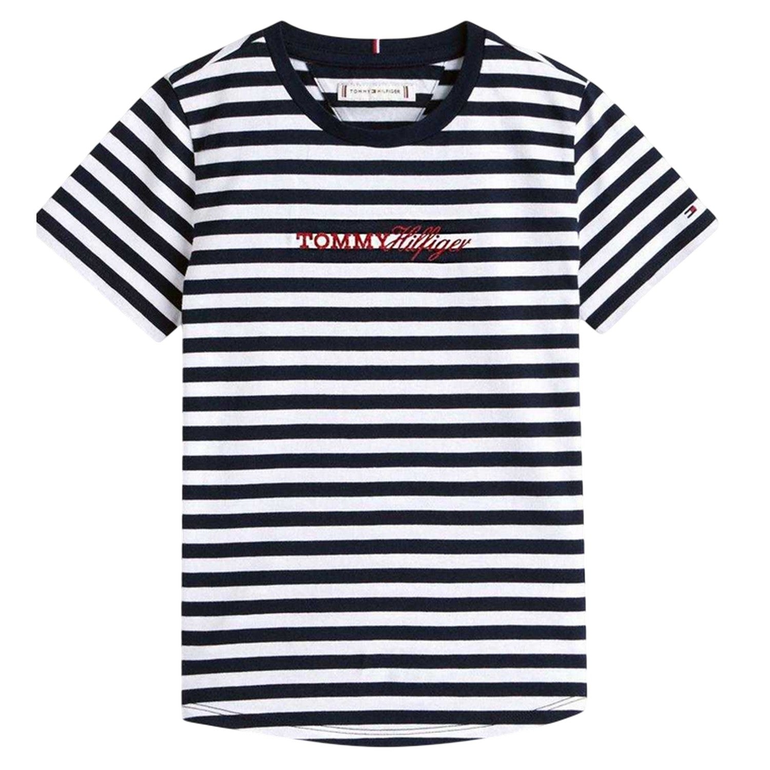 Night Navy - Back - Tommy Hilfiger Girls Striped T-Shirt & Shorts Set