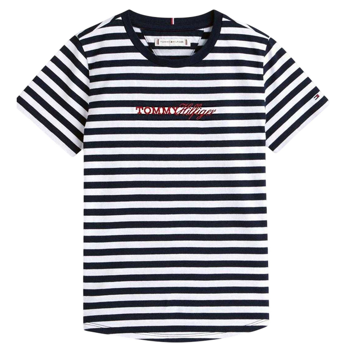 Night Navy - Back - Tommy Hilfiger Girls Striped T-Shirt & Shorts Set