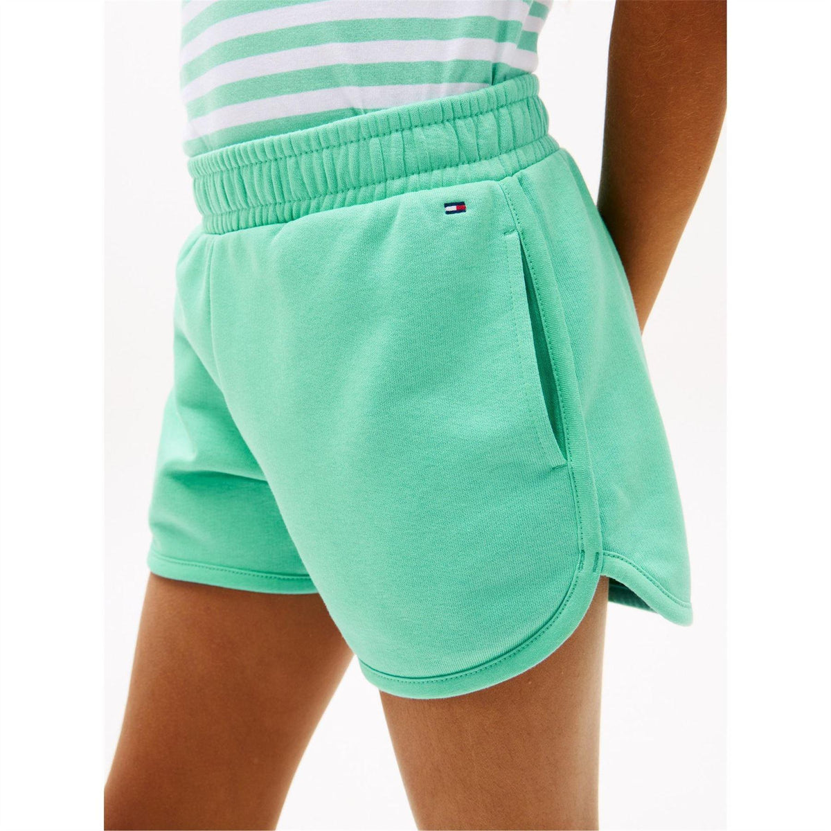 Tropical Green - Pack Shot - Tommy Hilfiger Girls Striped T-Shirt & Shorts Set