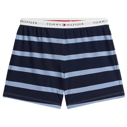 Blue - Side - Tommy Hilfiger Childrens-Kids Essential Striped Short Pyjama Set