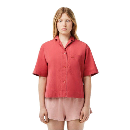 Sierra - Front - Lacoste Womens-Ladies Embroidered Relaxed Fit Shirt