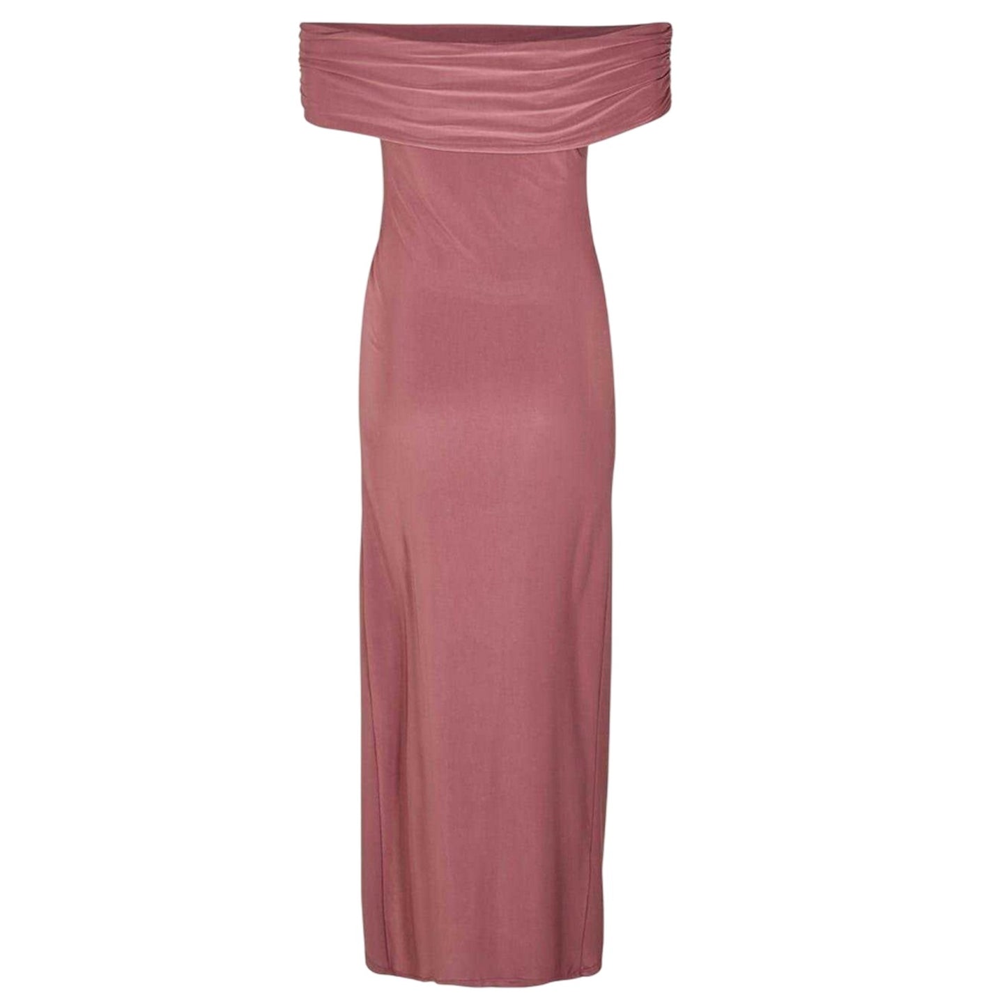 Chestnut - Back - Biba Womens-Ladies Ruched Bardot Maxi Dress