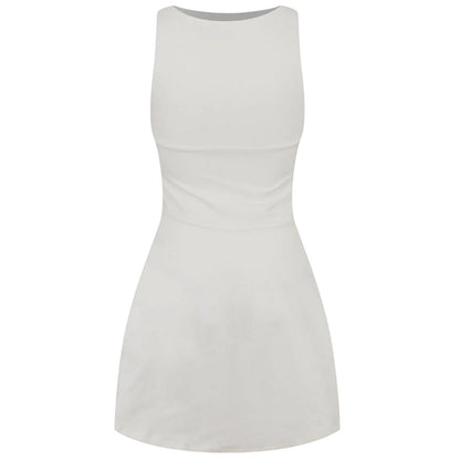 Vintage White - Back - Jack Wills Womens-Ladies Drop Hem Fitted And Flared Skater Dress