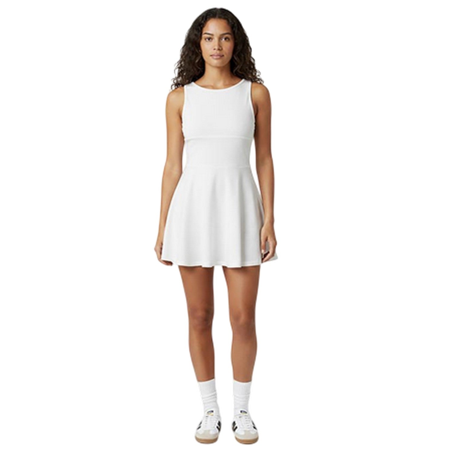 Vintage White - Pack Shot - Jack Wills Womens-Ladies Drop Hem Fitted And Flared Skater Dress