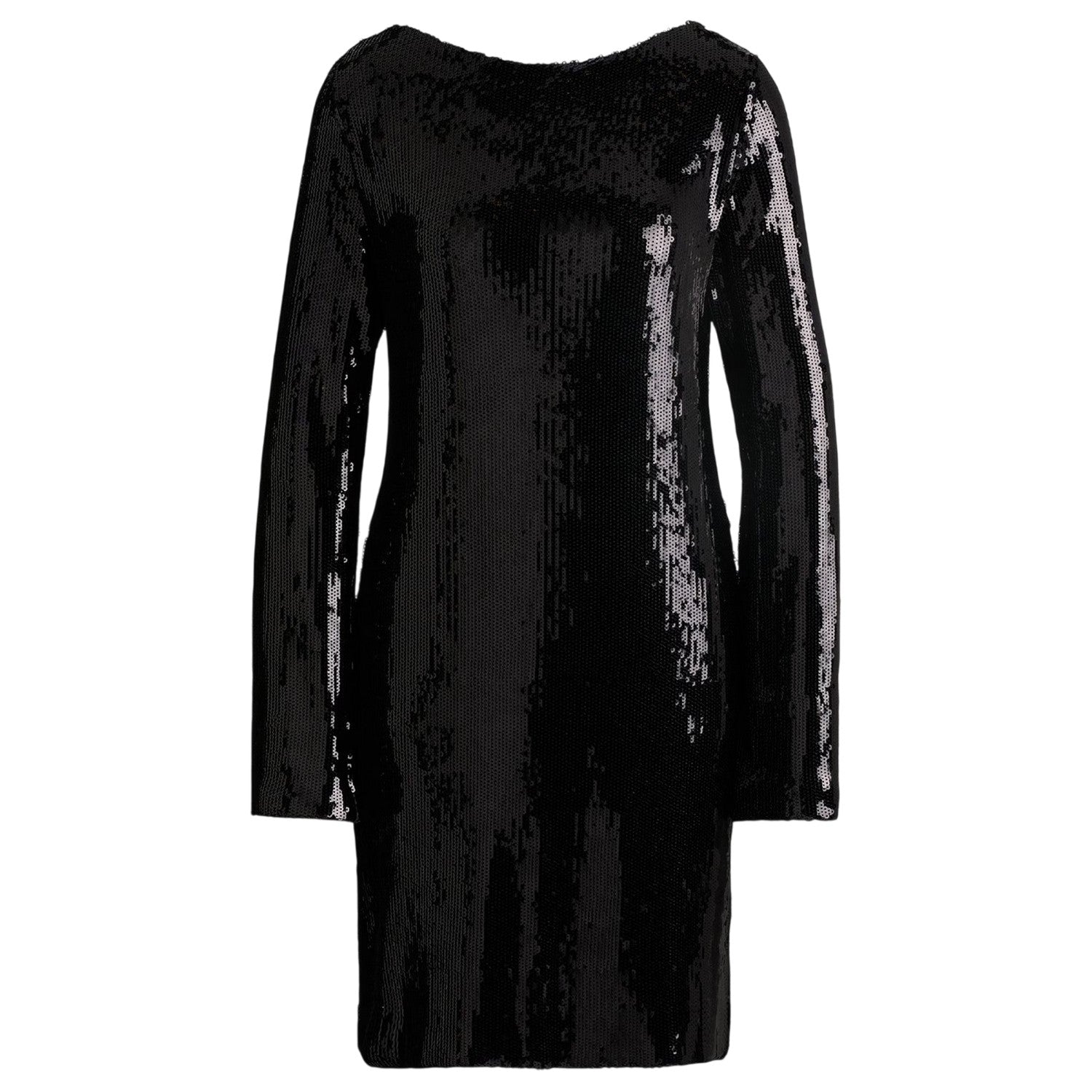 Black - Front - Boss Womens-Ladies Emaxa Sequin Boat Neck Dress